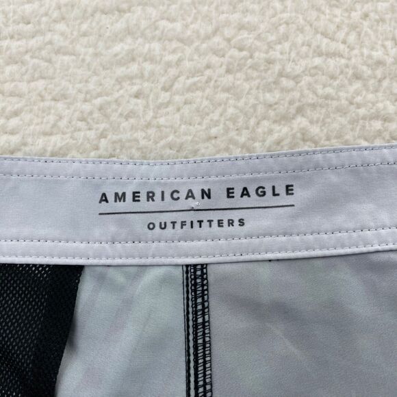 American Eagle Outfitters Board Shorts Mens Large Turquoise Green Palm Frond - Picture 4 of 11